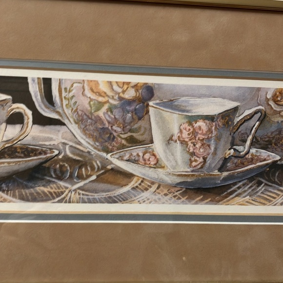 Framed and matted "TEA TIME" & "CHINA COLLECTION" BY HARRIET Nordby - Picture 4 of 10